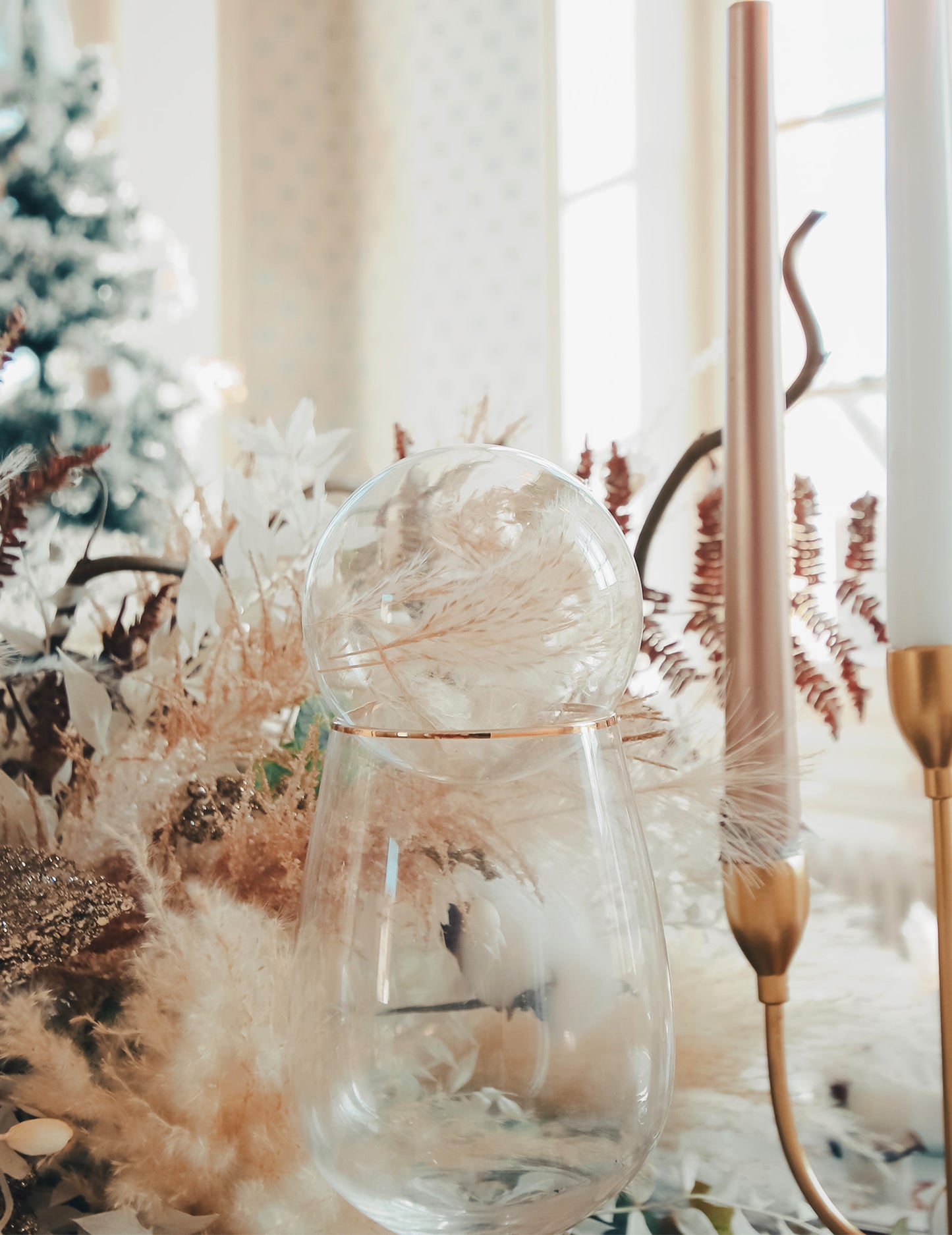 Prilagodljiva prozirna božićna kugla 8 x 9,5 cm objesiti