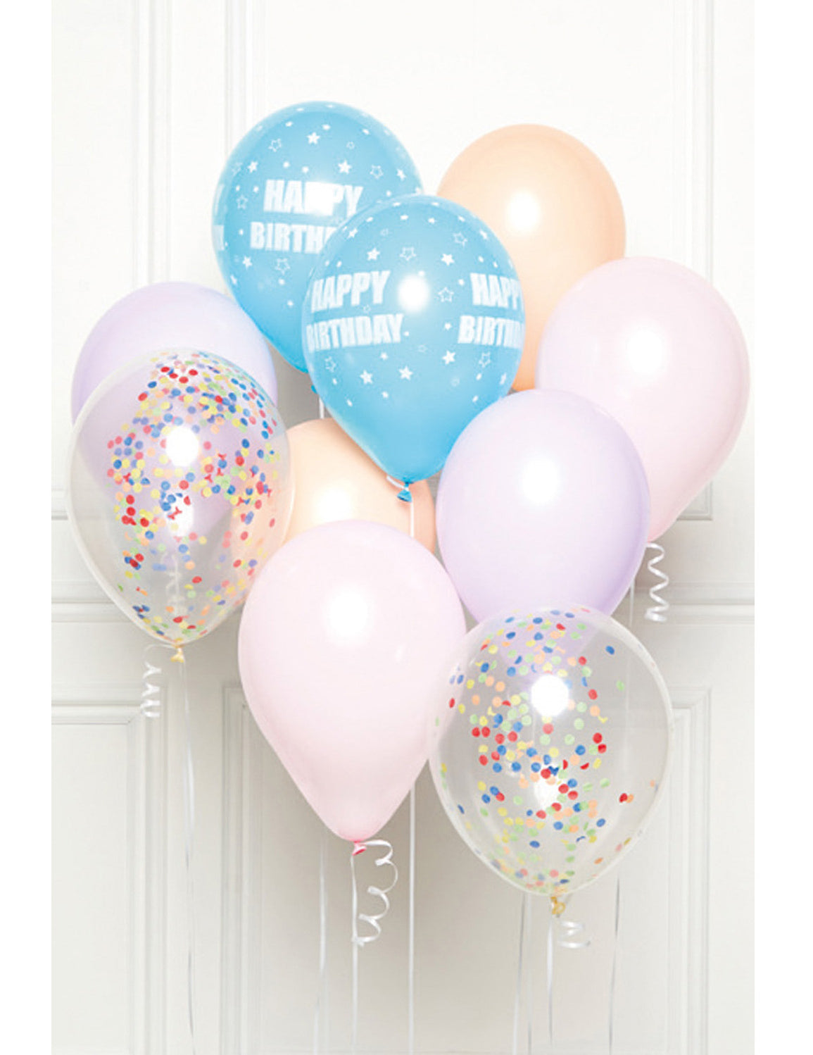 Buket od 10 pastelnih lateks balona za sretan rođendan 27 cm višebojni