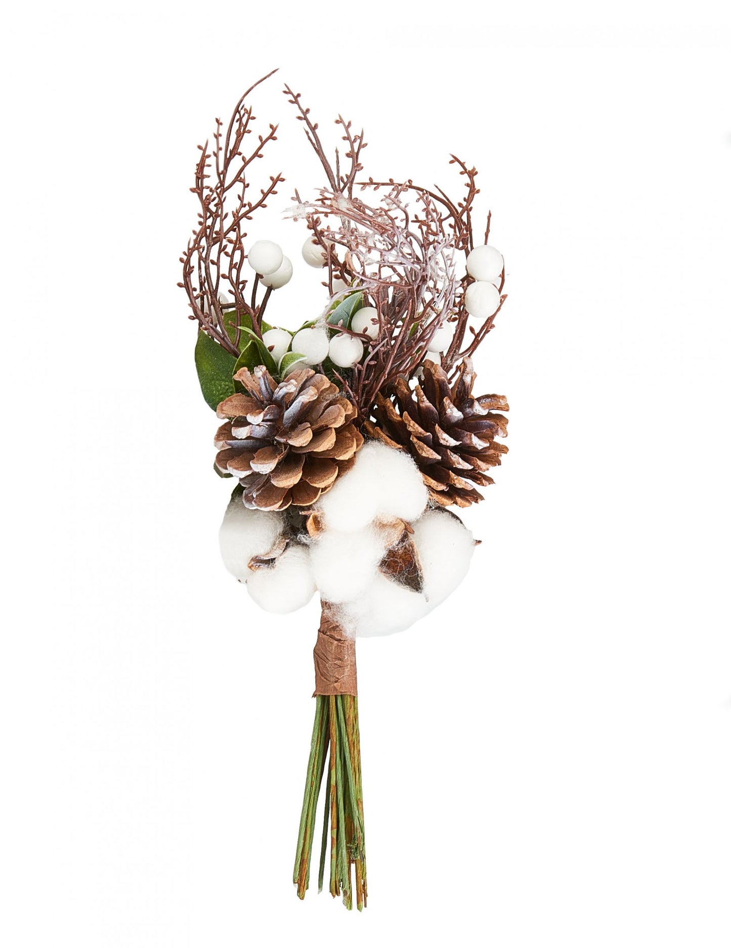 Buket pamučnog cvijeća i borovih češera 36 cm ukras inspiriran prirodom