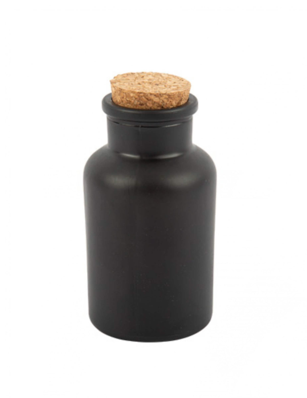 Bouteille apothicaire pour décoration noire mat avec bouchon liège