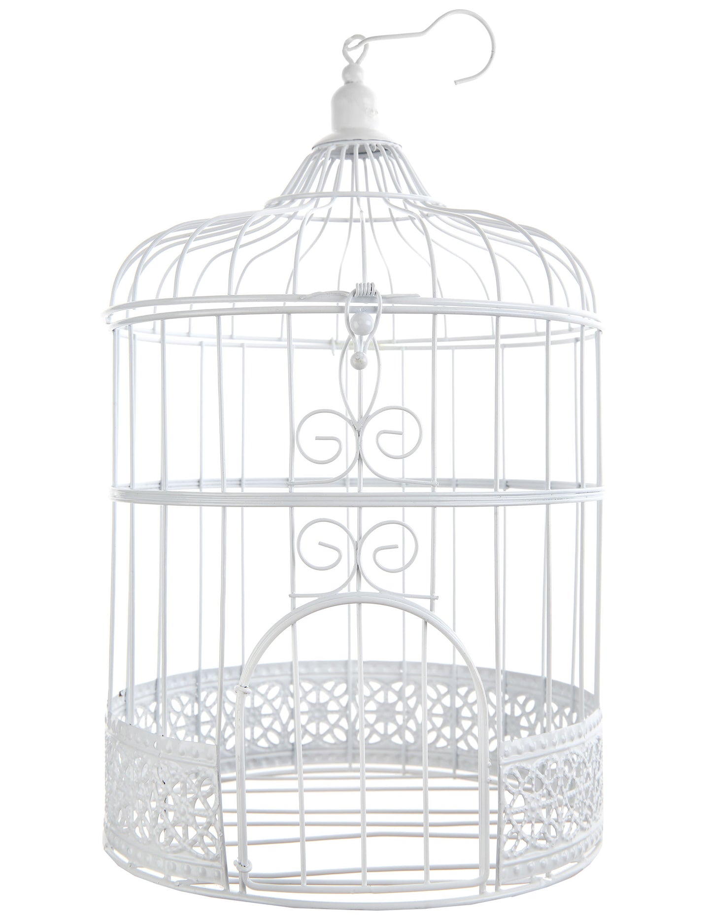 Décoration cage à oiseaux en métal à suspendre pour fête blanche