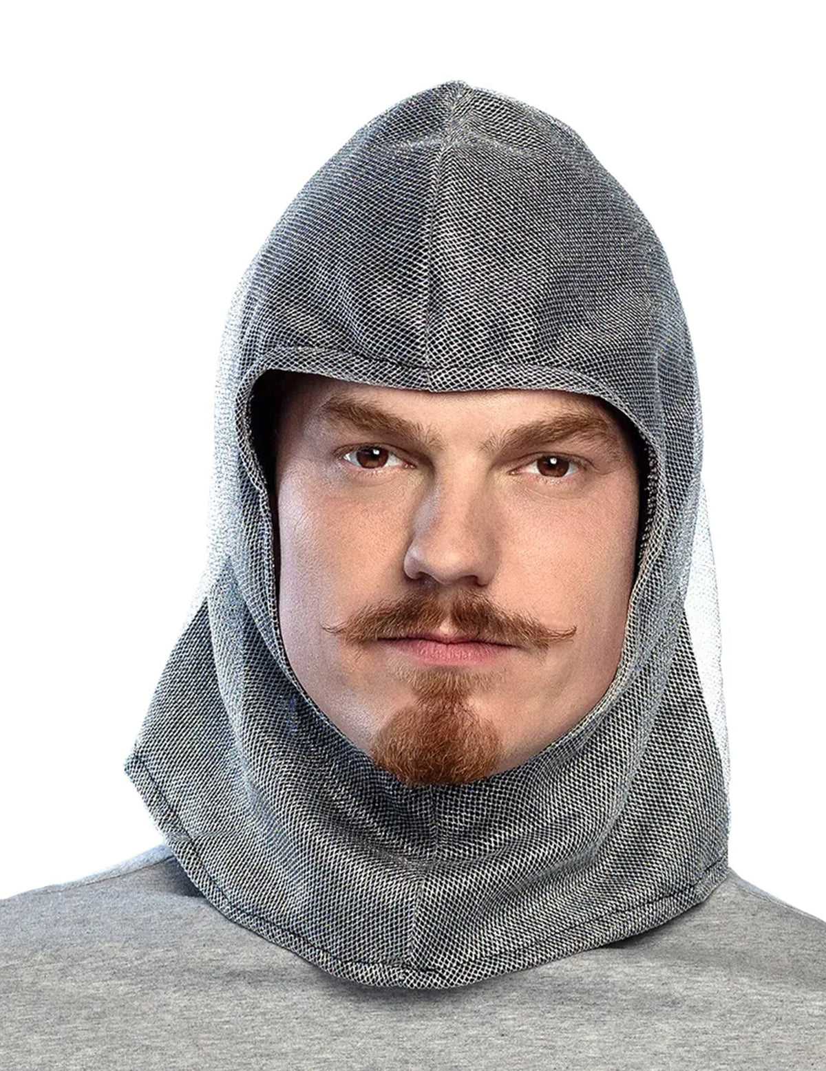 Cagoule médiévale pour adulte grise effet cotte de mailles