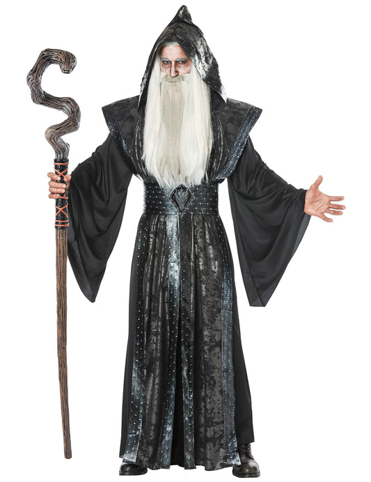 Vue d'ensemble de la Canne serpent pour adulte tenue par un sorcier