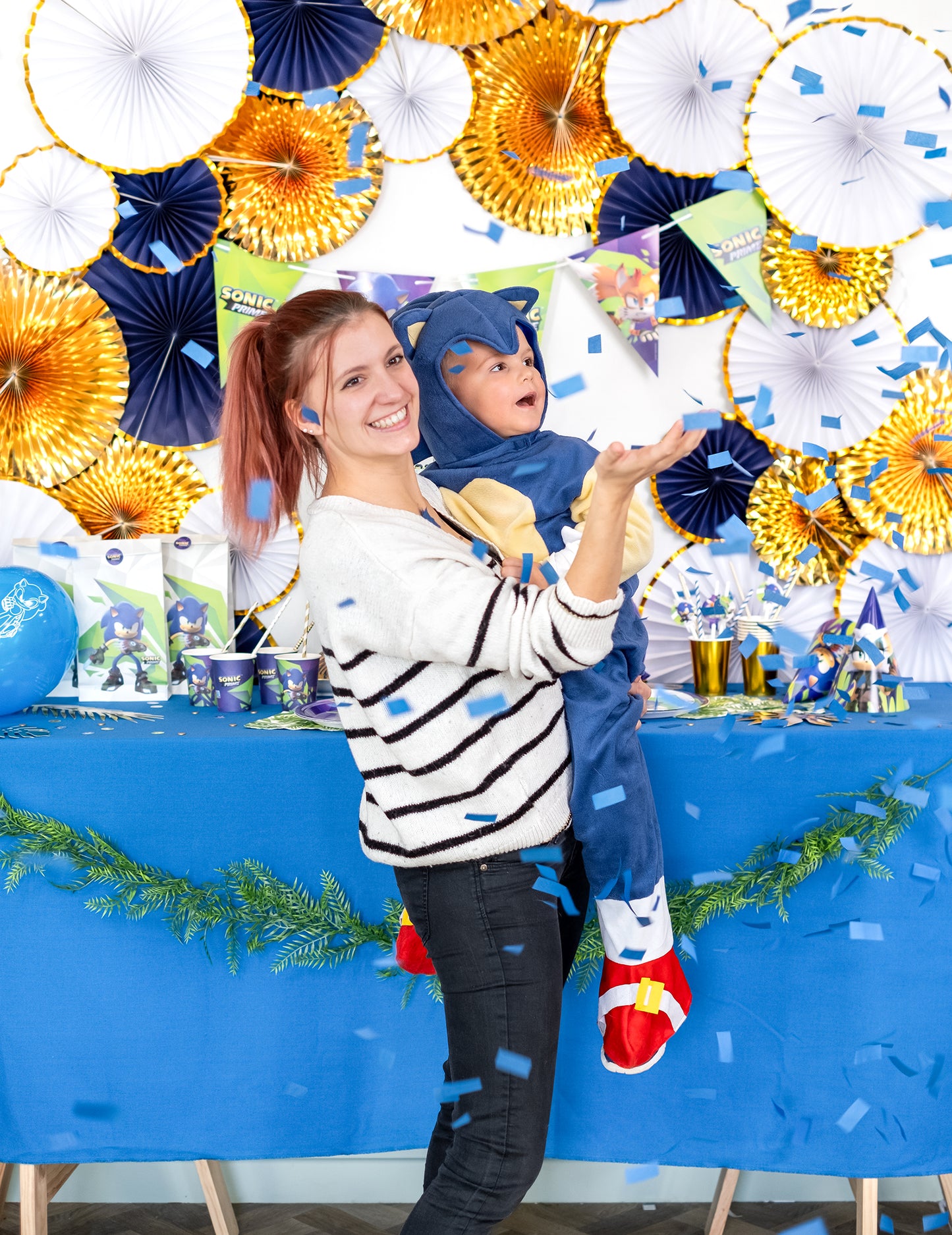 Plavi konfeti topovi 20 cm