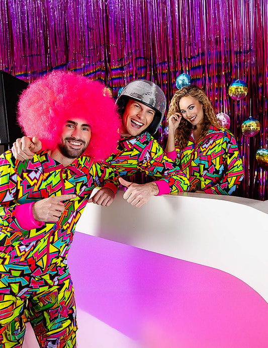 Mise en situation du casque boule à facettes disco pour adulte