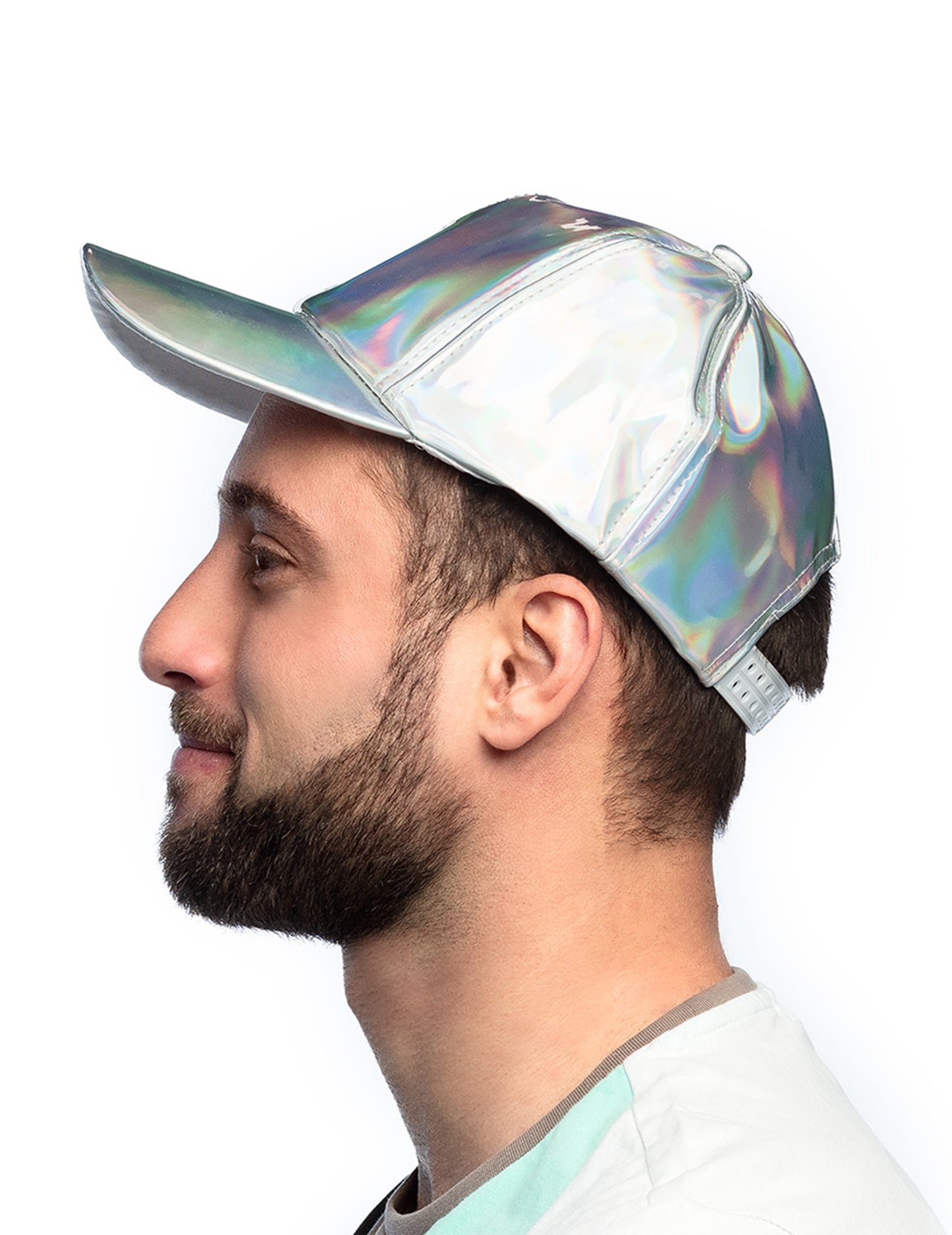 Odrasli iridescentni srebrni kape