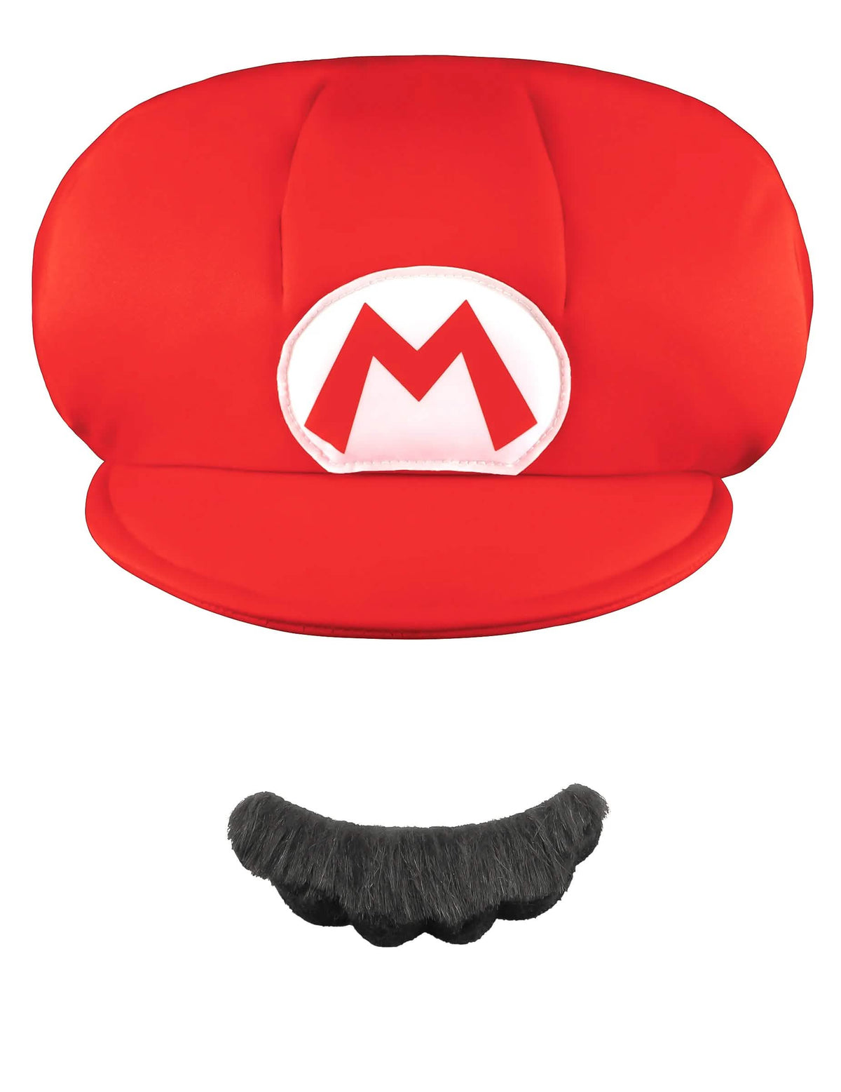 Prednji prikaz kape i brkova Mario za dijete