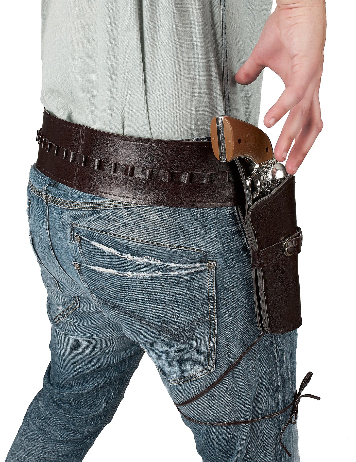 Odrasli crni ili smeđi kaubojski pojas s futrolom