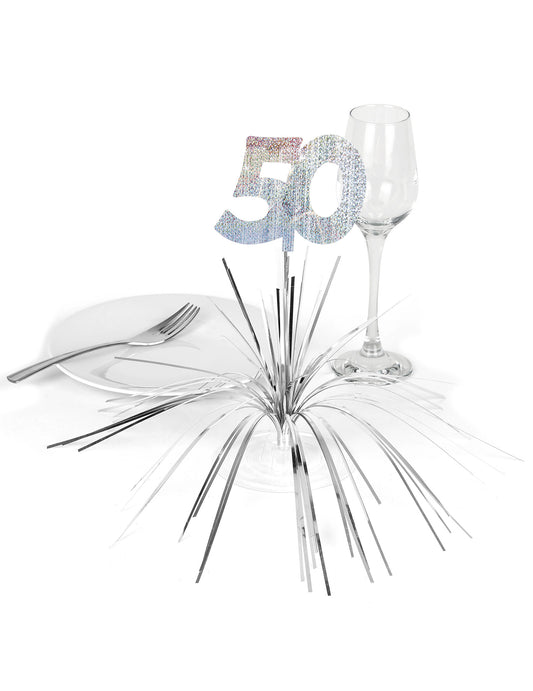 Mise en situation sur une table du centre de table 50 ans