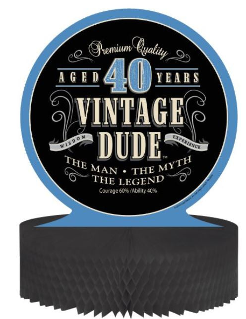 Centar za saće papir Vintage rođendan 40 godina 30 x 30 cm