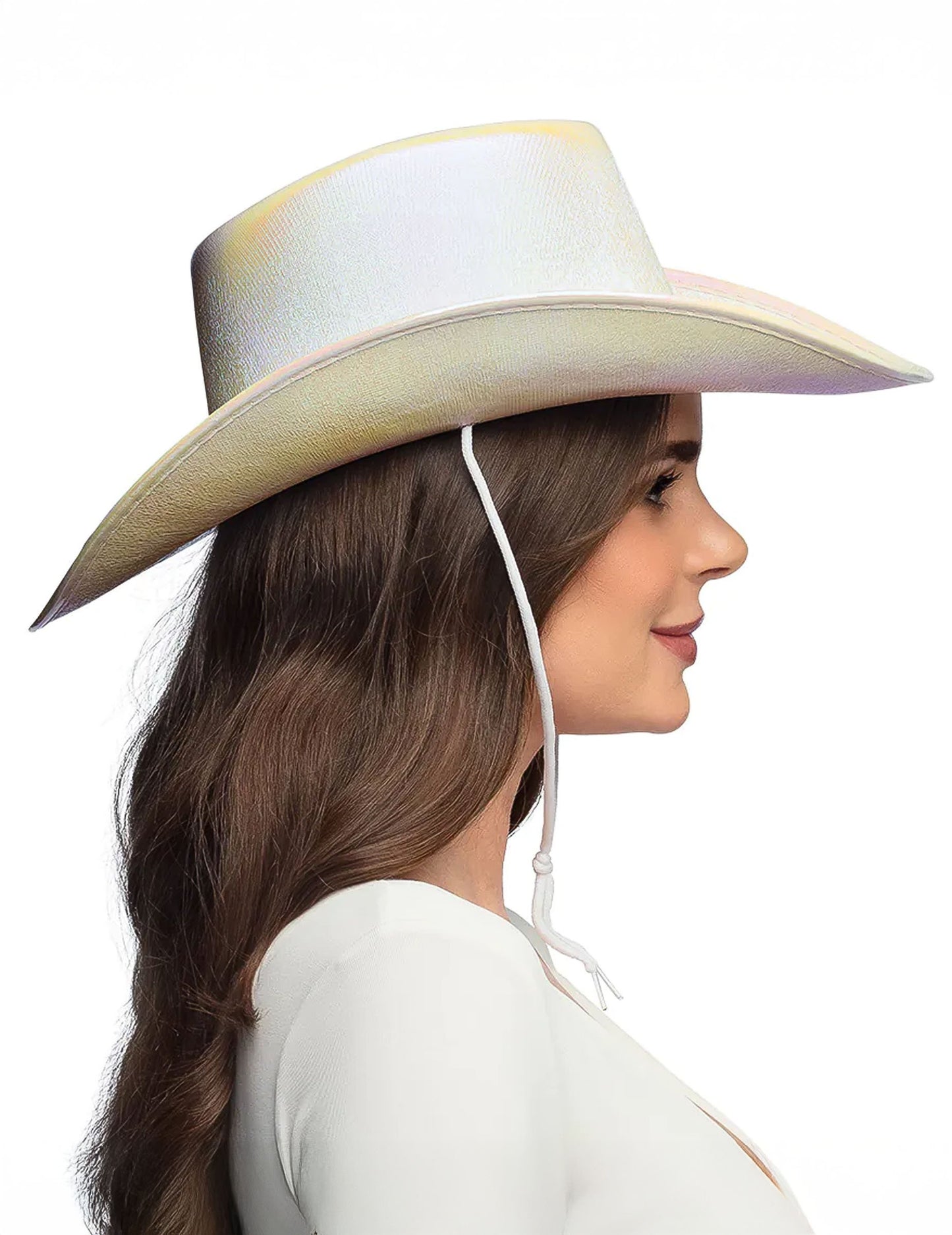 Bijeli šešir s preljevima za odrasle