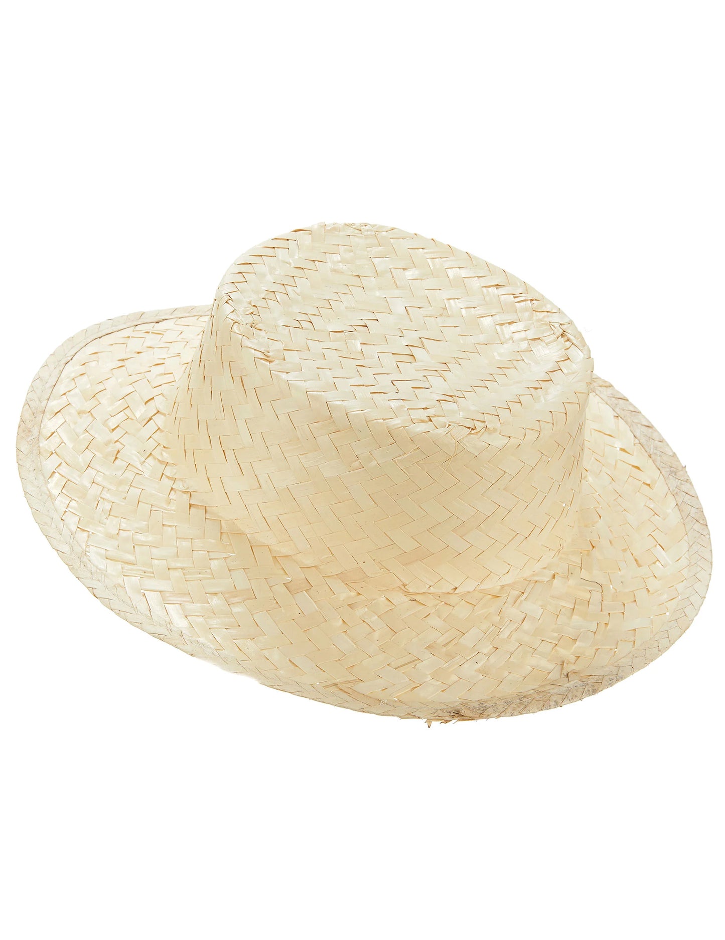 Vue de dessus du chapeau canotier en paille pour adulte