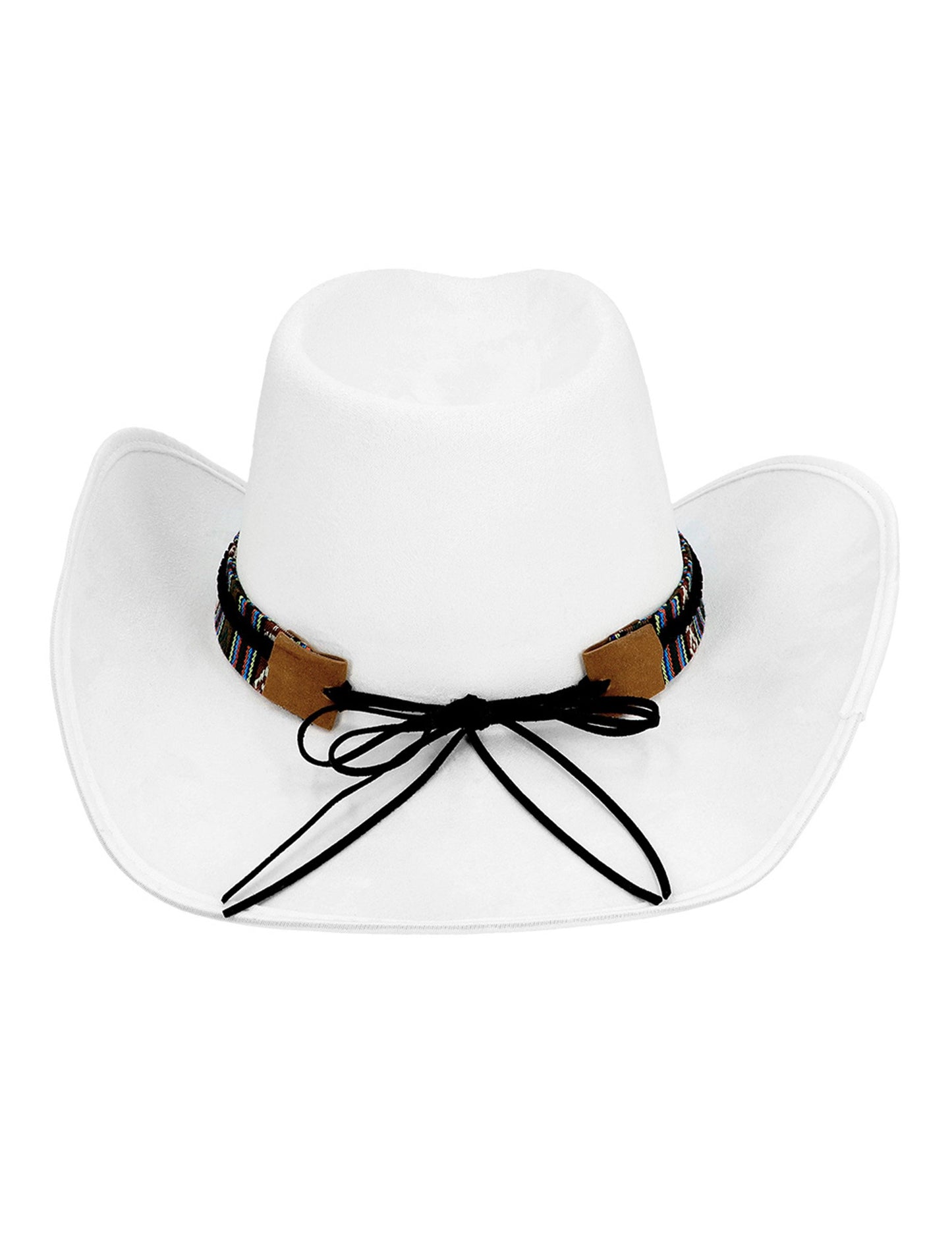 Bijeli kaubojski šešir za odrasle s glavom bizona
