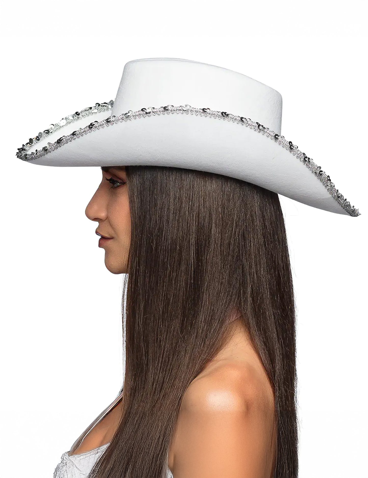 Kaubojski šešir s odraslim bridle rinestones