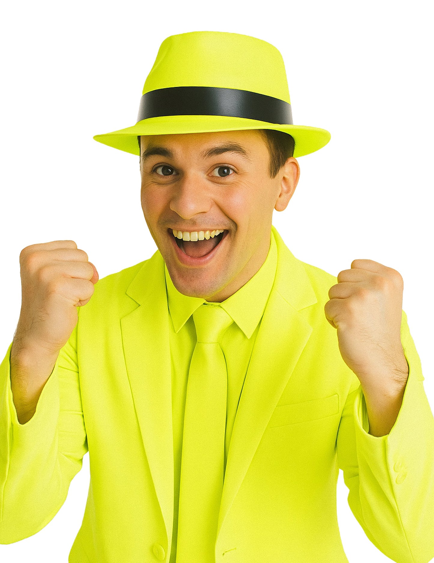 Fluo odrasli žuti gangsterski šešir