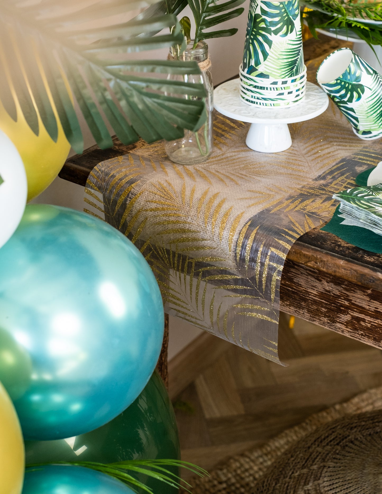 Organza u organza Zlatna svjetlucava palma 28 cm x 5 m
