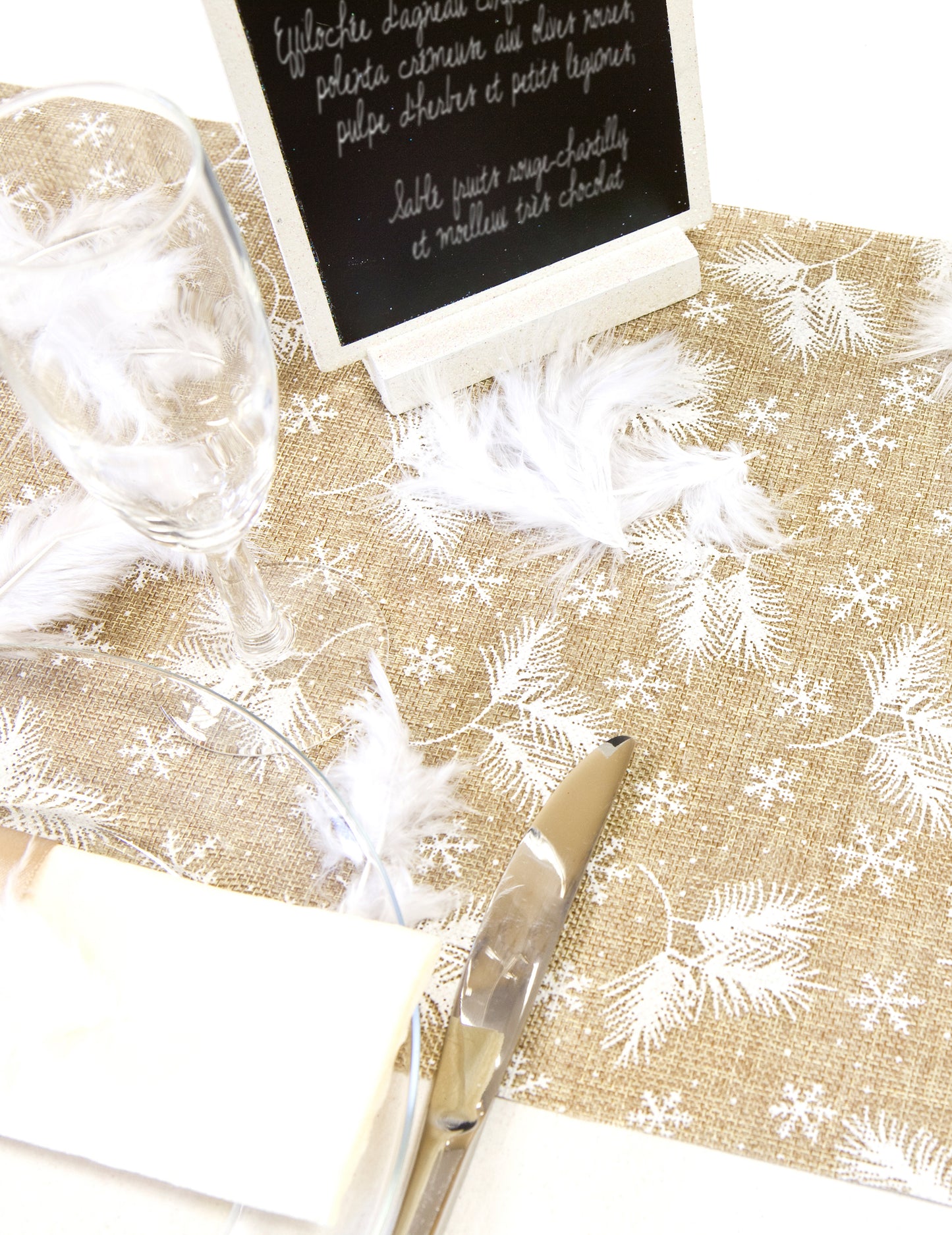 Trkač stola u prirodnom mute platnu 4 m x 28 cm