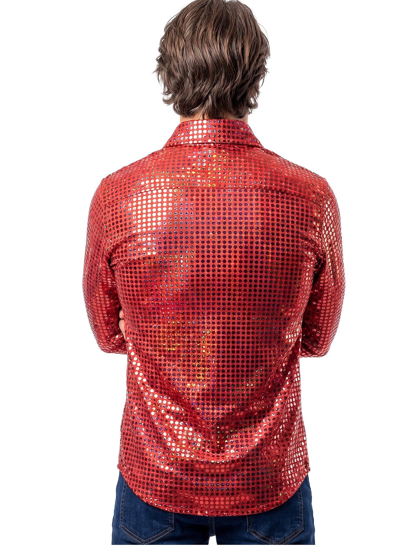 Muška disco košulja crvena, vrhunska kvaliteta