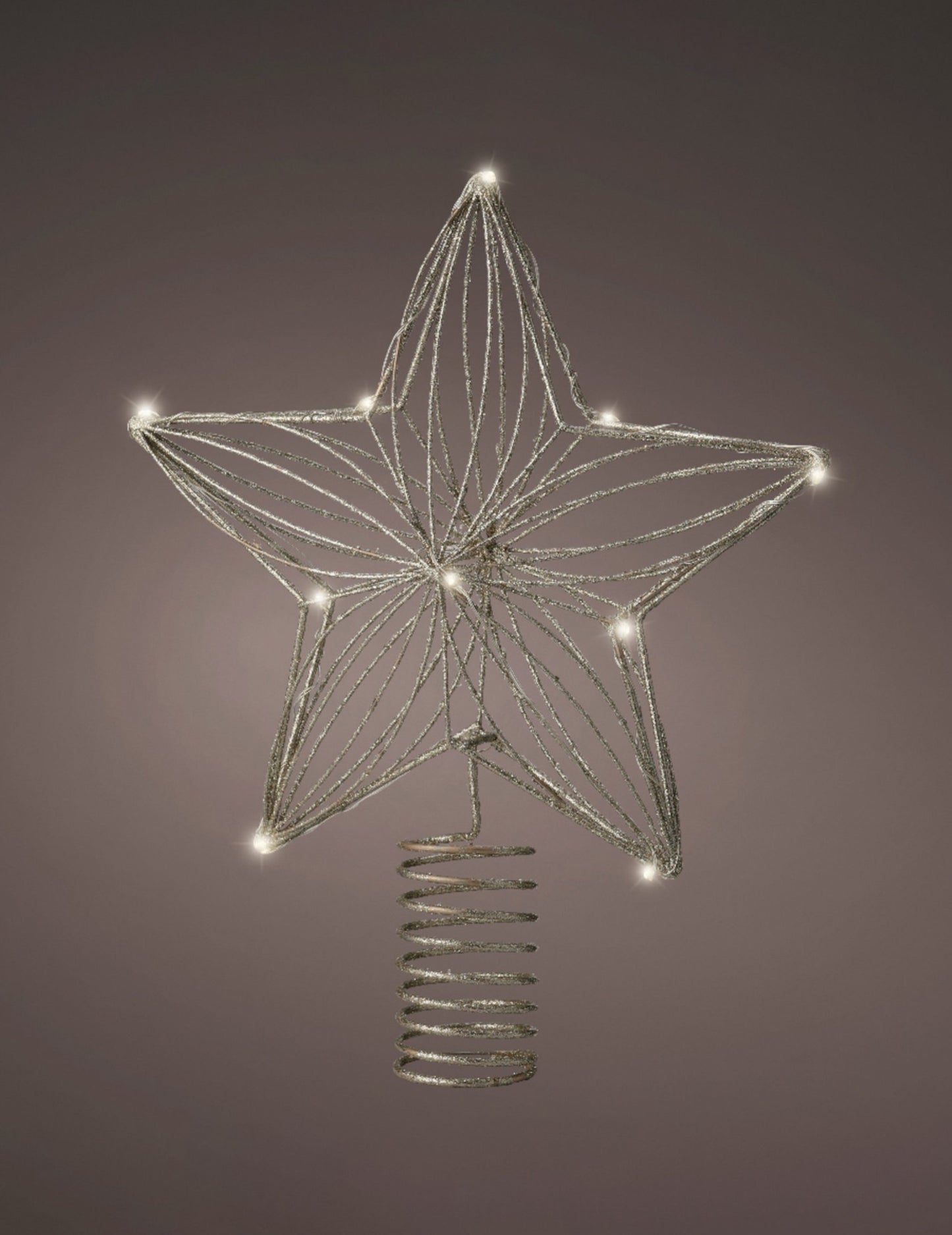 Vrh u obliku zvijezde s 25 LED dioda cm zlatni sjaj