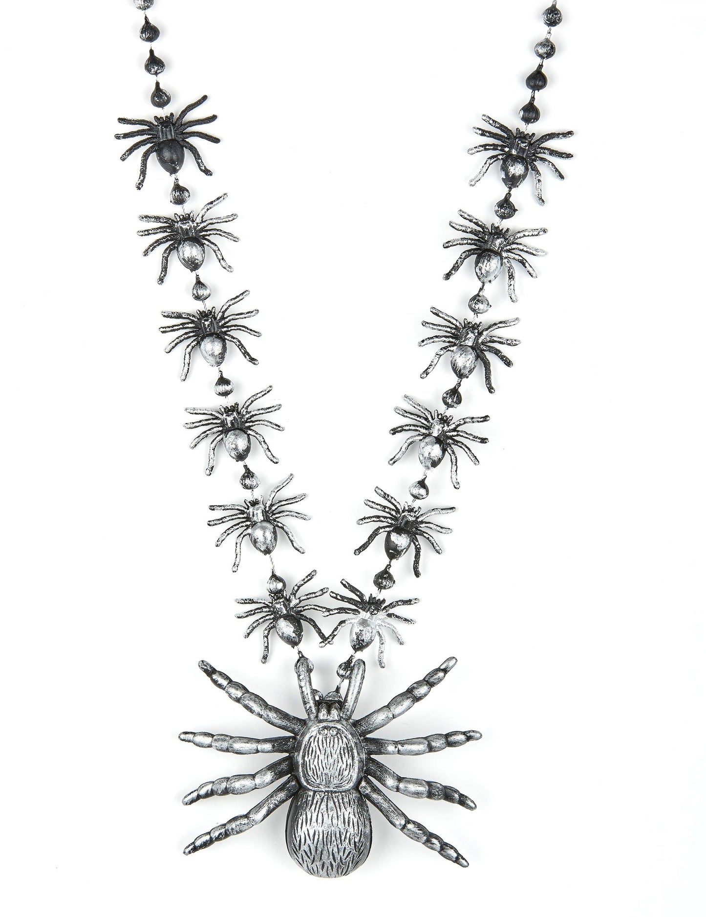 Noć vještica ogrlica za odrasle srebrne pauke