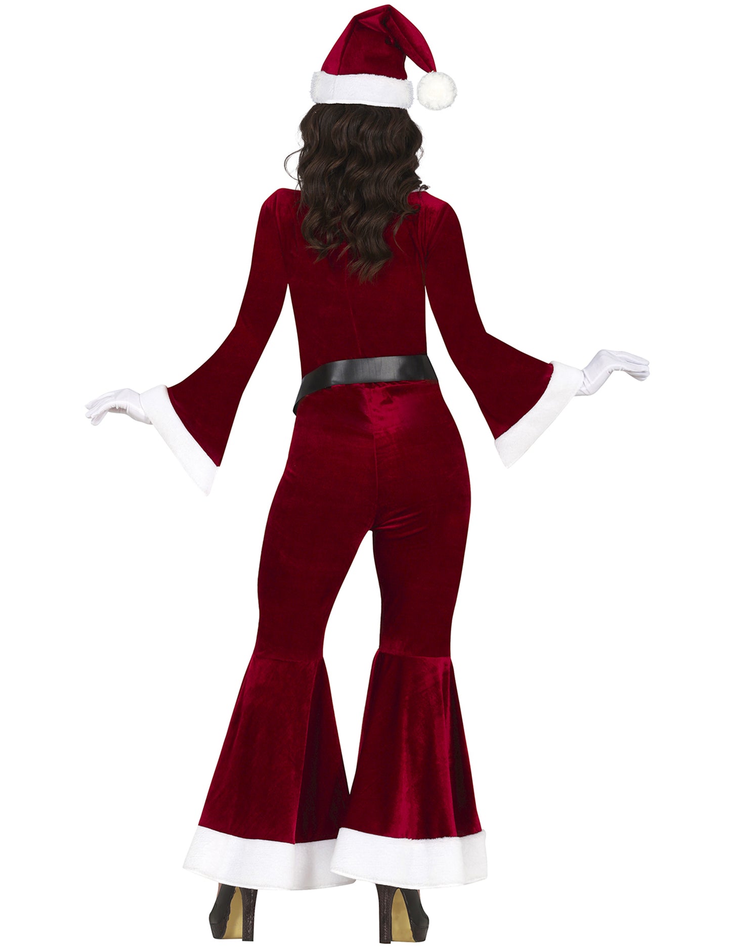 Ženski božićni kombinezon od baršuna
