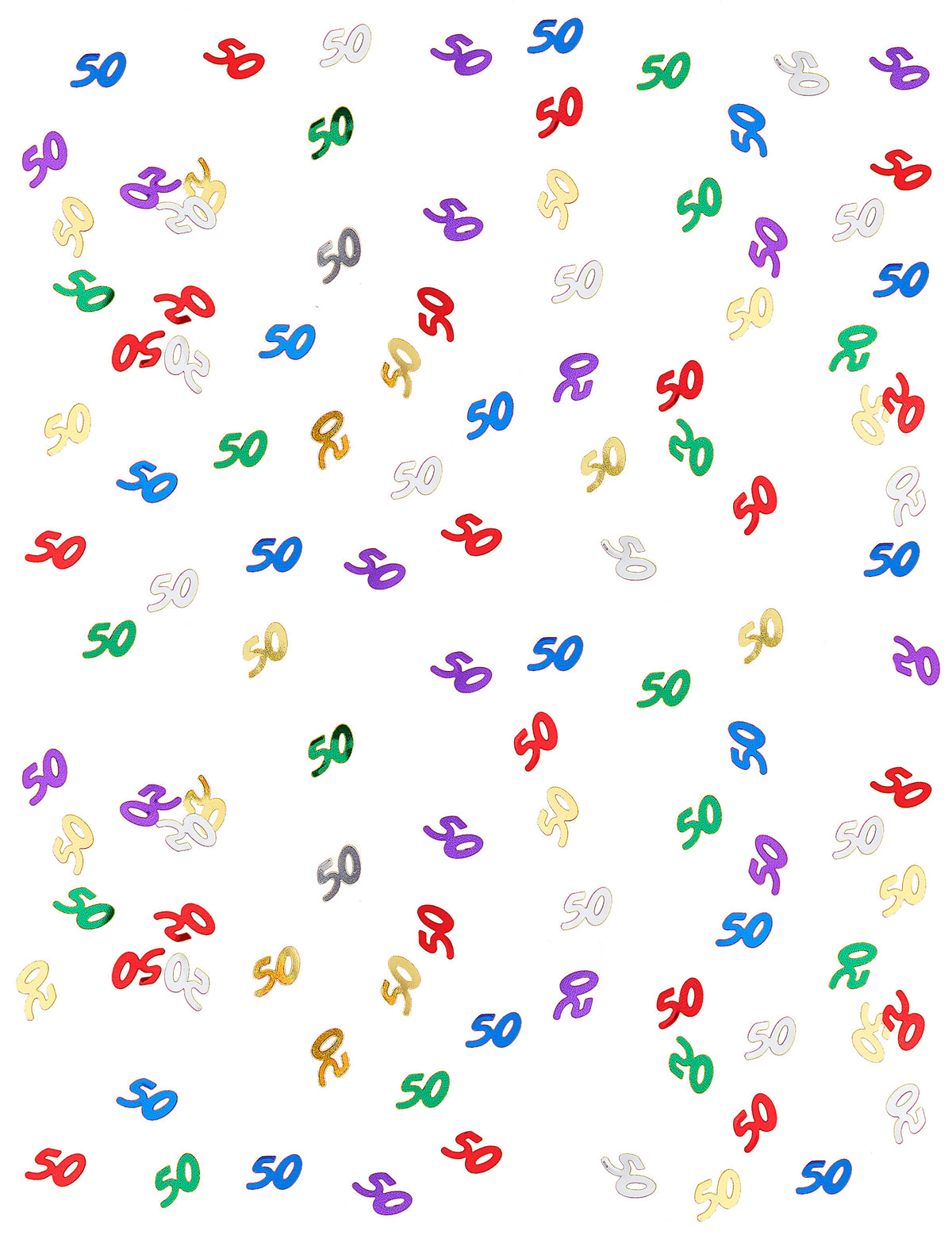 Gros plan sur les motifs des confettis 50 ans