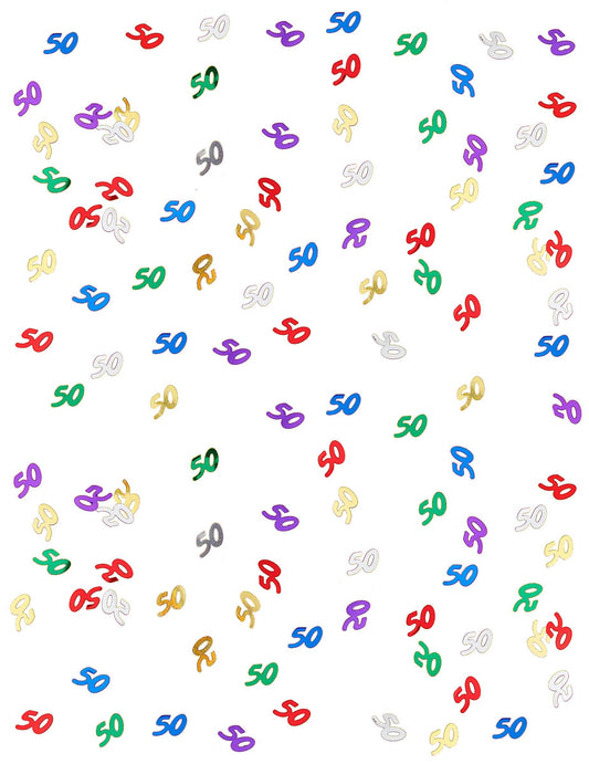 Gros plan sur les motifs des confettis 50 ans