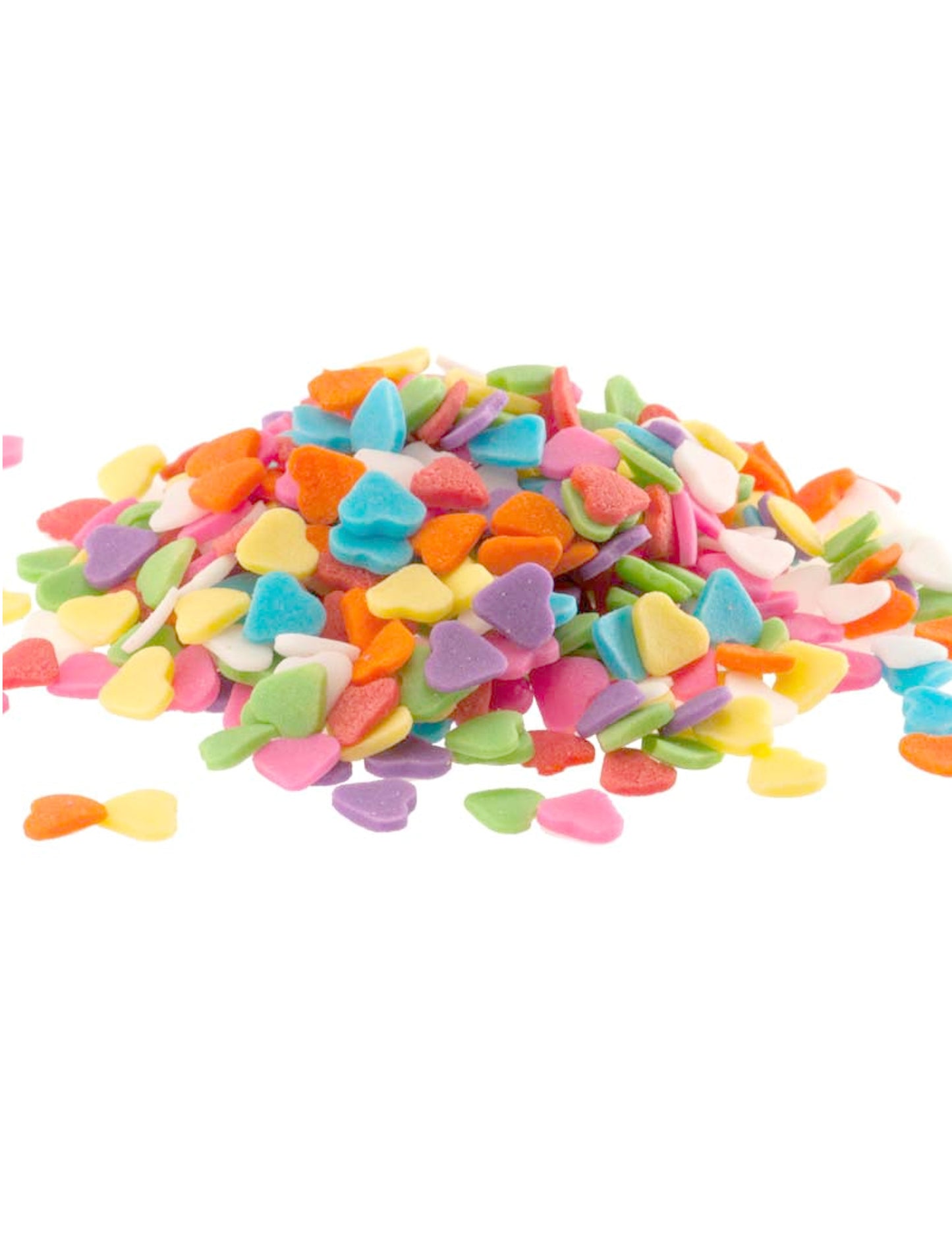 Confettis en sucre cœurs multicolores 100 g, décorations comestibles