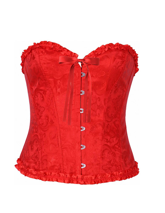 Ženski crveni čipkasti korzet