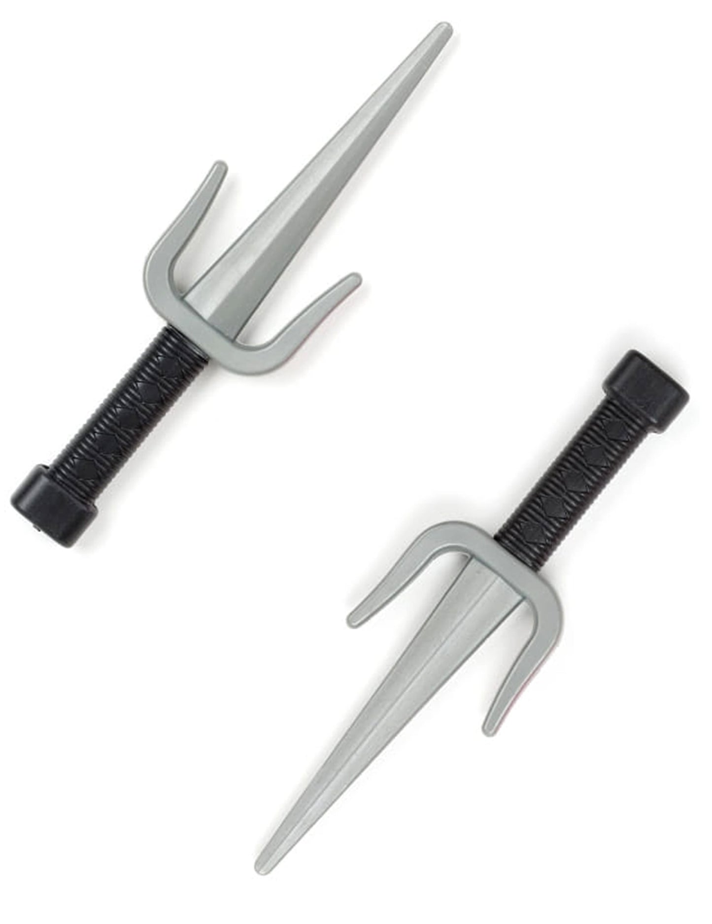Couteaux de ninja en plastique pour déguisement gris et noir