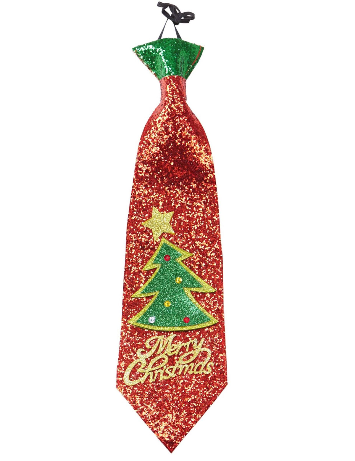 Detalj bora i sjaj kravate Merry Christmas