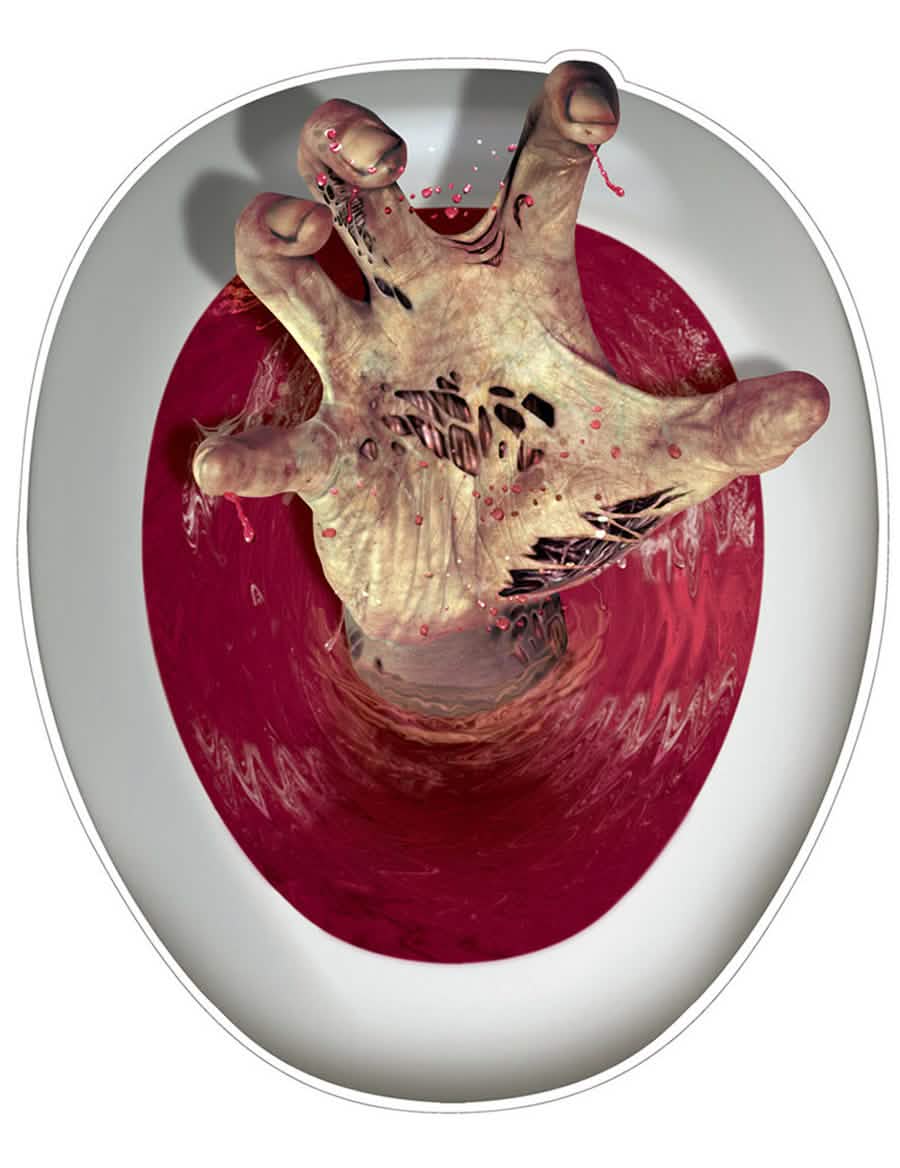 Ljepljiva dekoracija za WC krvava ruka zombija
