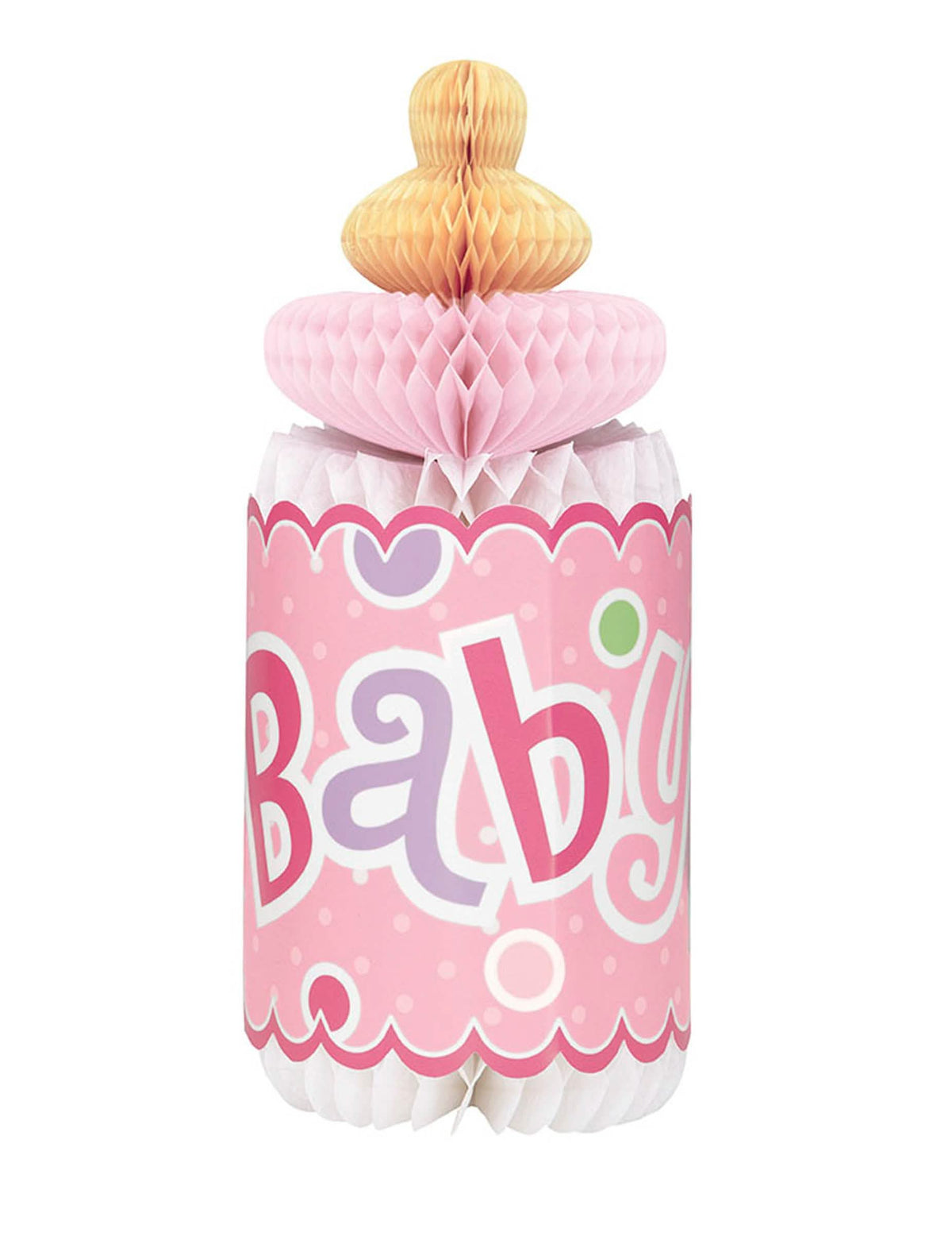 Dekoracija stola alvéolée biberon baby shower za djevojčicu roza