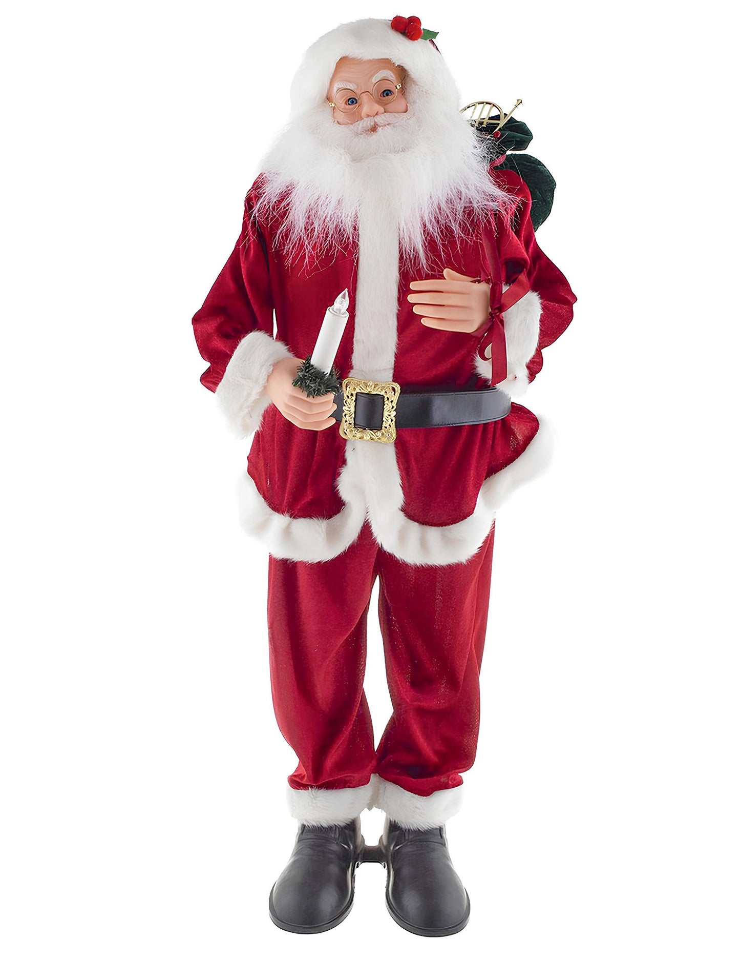 Animirani glazbeni ukras Djeda Mraza s pokretom, zvukom i svjetlom 90 cm