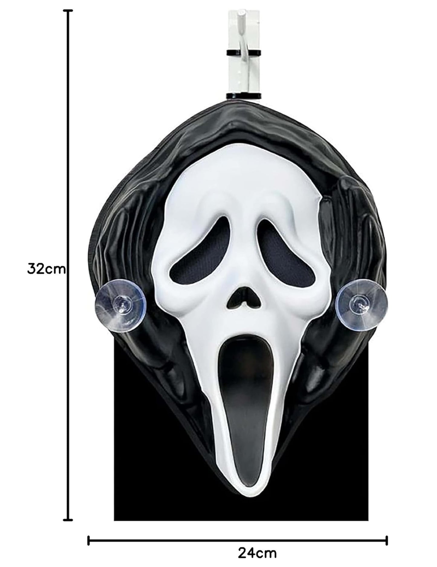 Dimensions de la décoration de fenêtre Scream