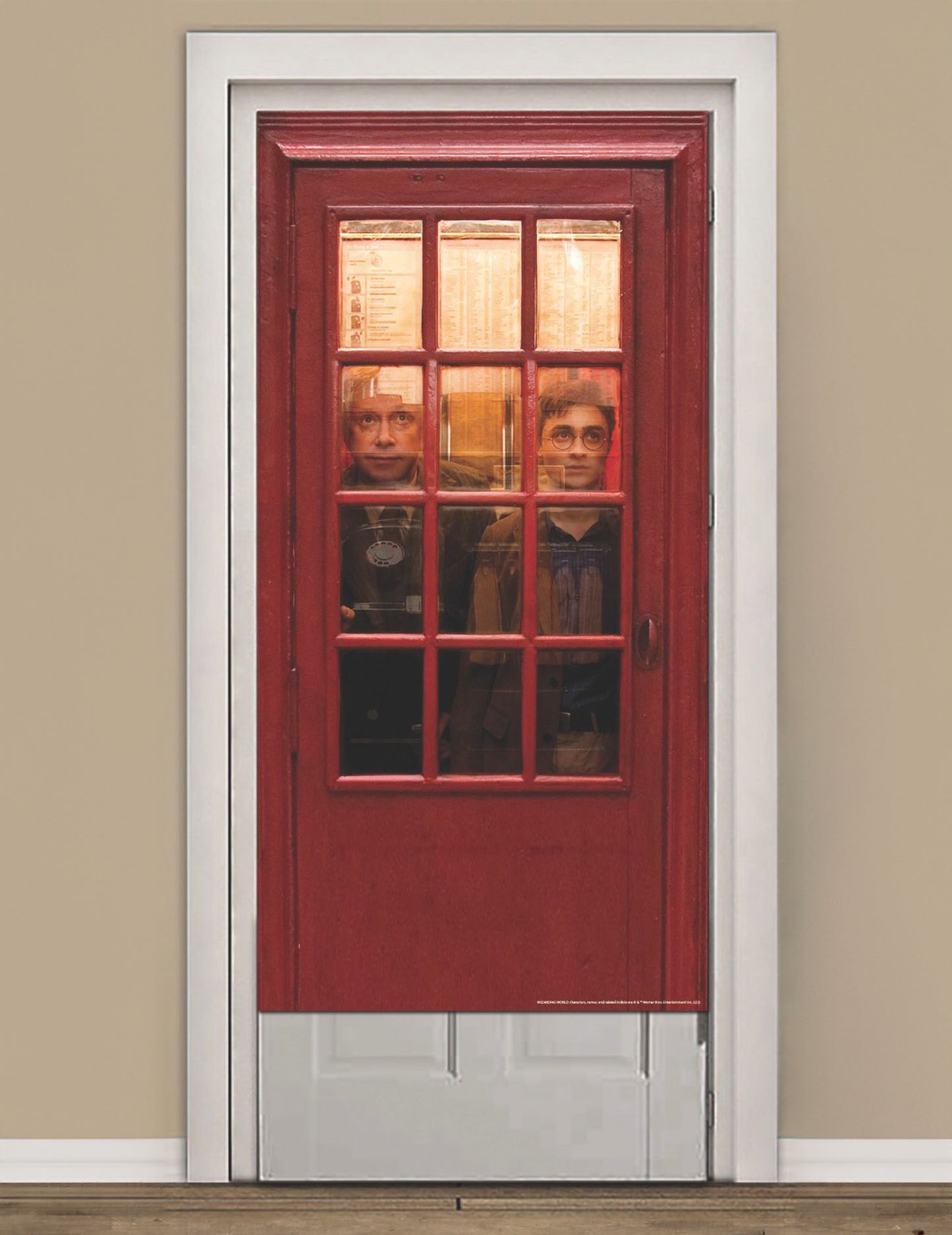 Décoration de porte cabine téléphonique magique Harry Potter pour fête rouge