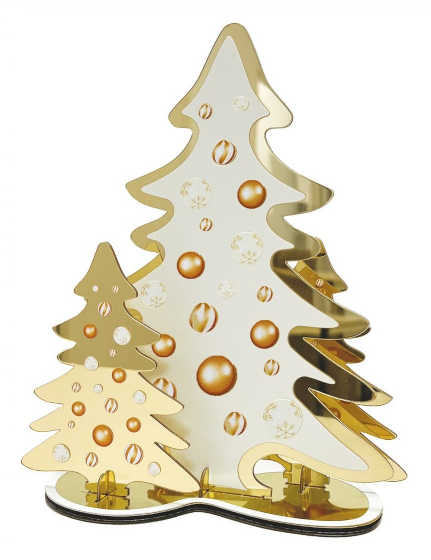 Središnji ukras s efektom ogledala i zlatnim meljama 20 cm metal