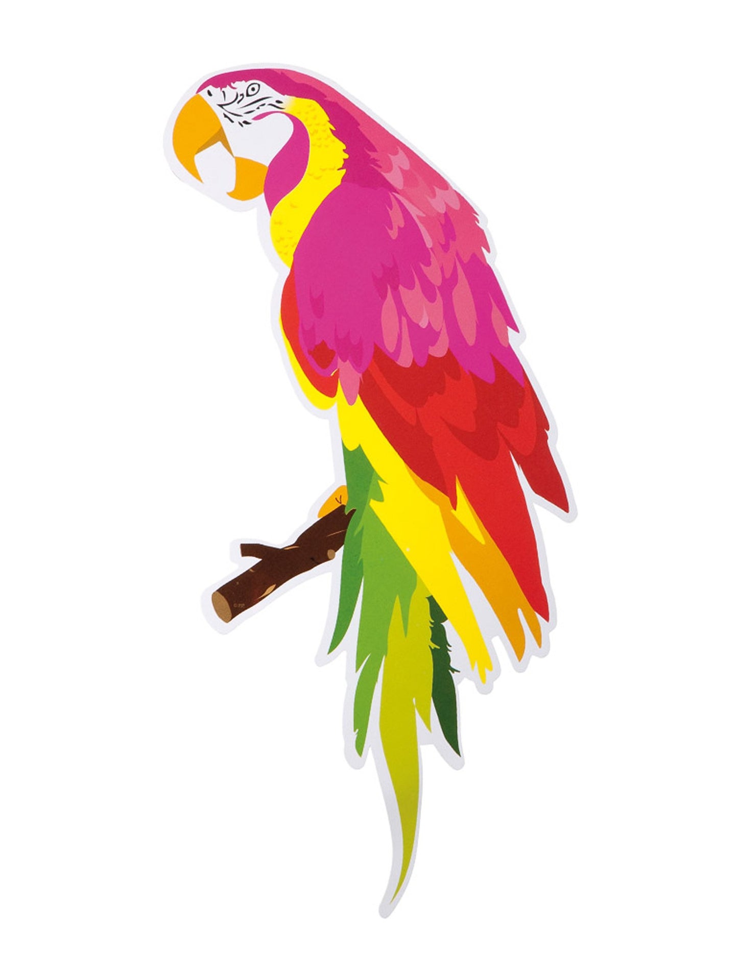 Papiga na grani iz havajske dekoracije