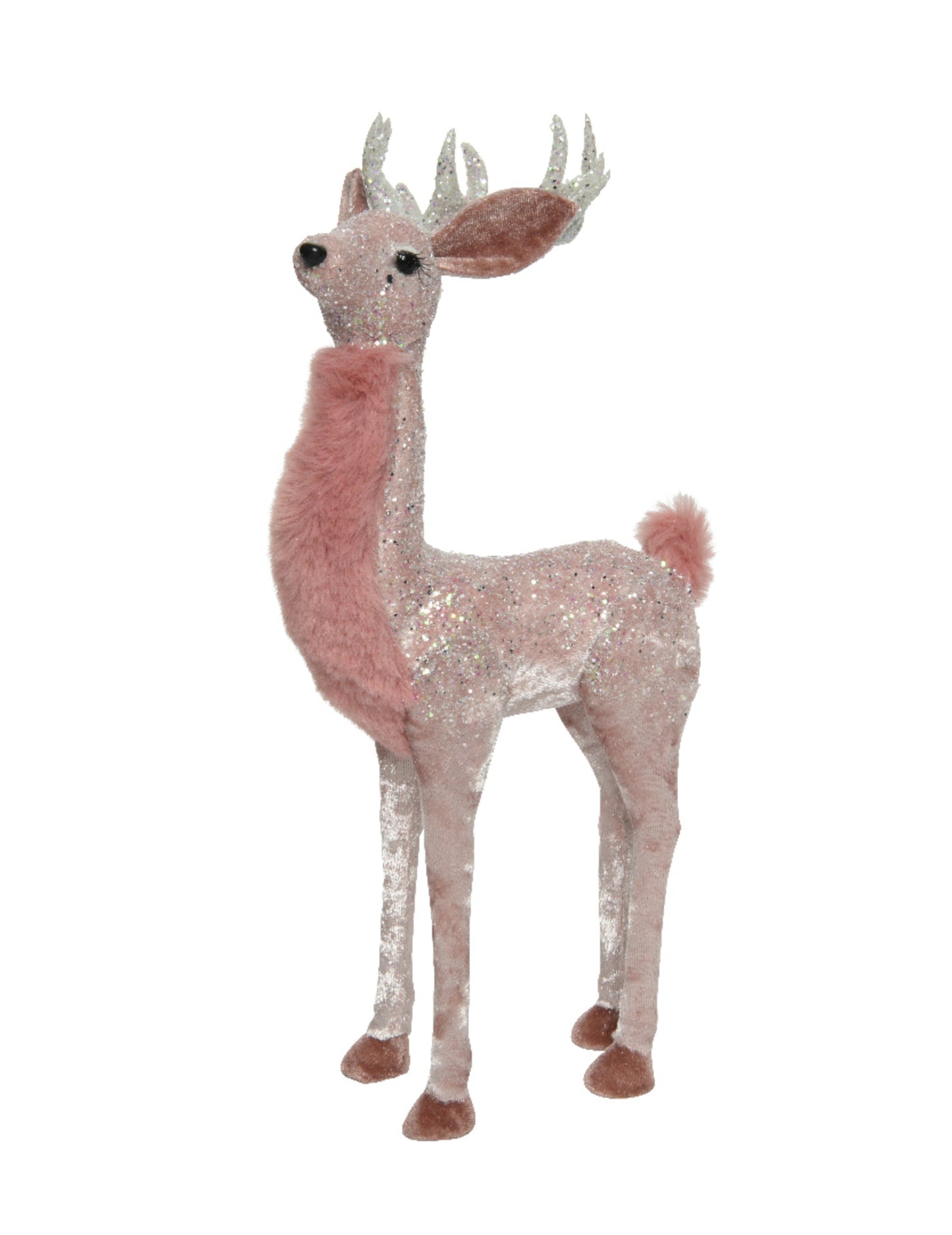 Prekrasan ružičasti ukras s jelenima 30 cm svjetlucava vila