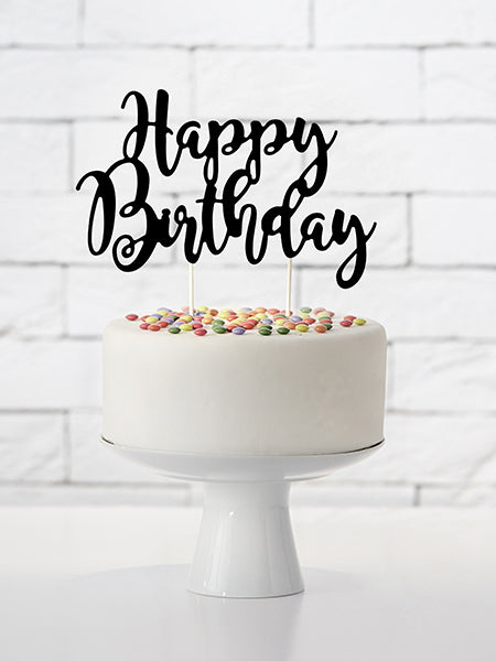 Mise en situation de la décoration pour gâteau Happy Birthday