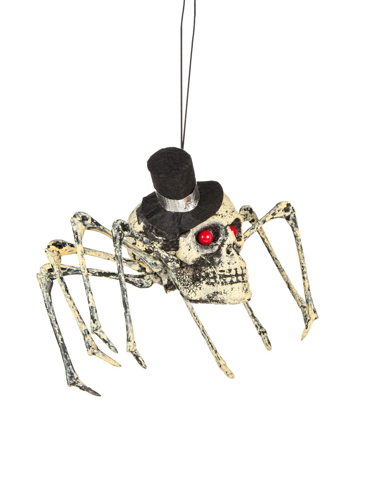 Pogled s tri četvrtine na halloween dekoraciju kostura pauka