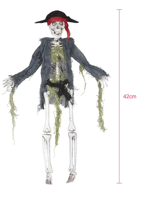 Dimensions et hauteur de la décoration zombie pirate pour Halloween