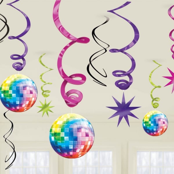 12 visećih ukrasa Disco Facets lopta