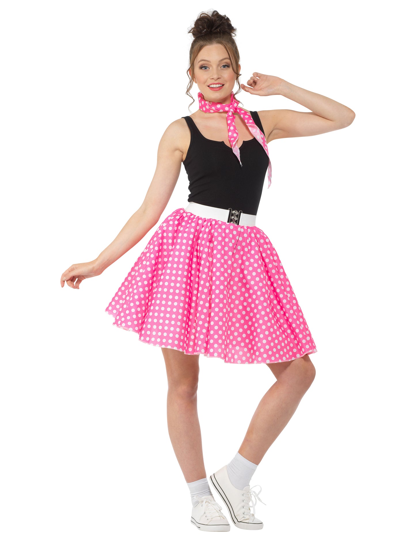 1950 -ih prerušena ružičasta sa ženskim graškama