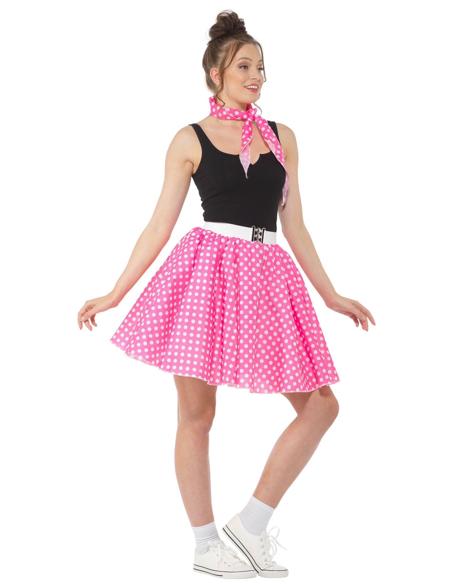 1950 -ih prerušena ružičasta sa ženskim graškama