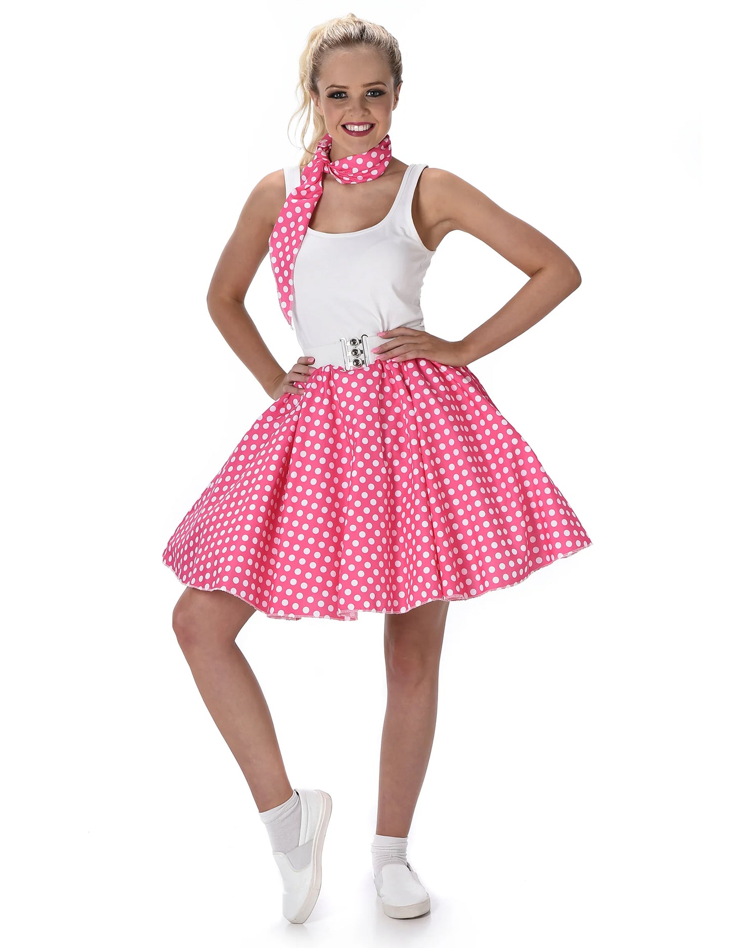 1950 -ih prerušena ružičasta sa ženskim graškama