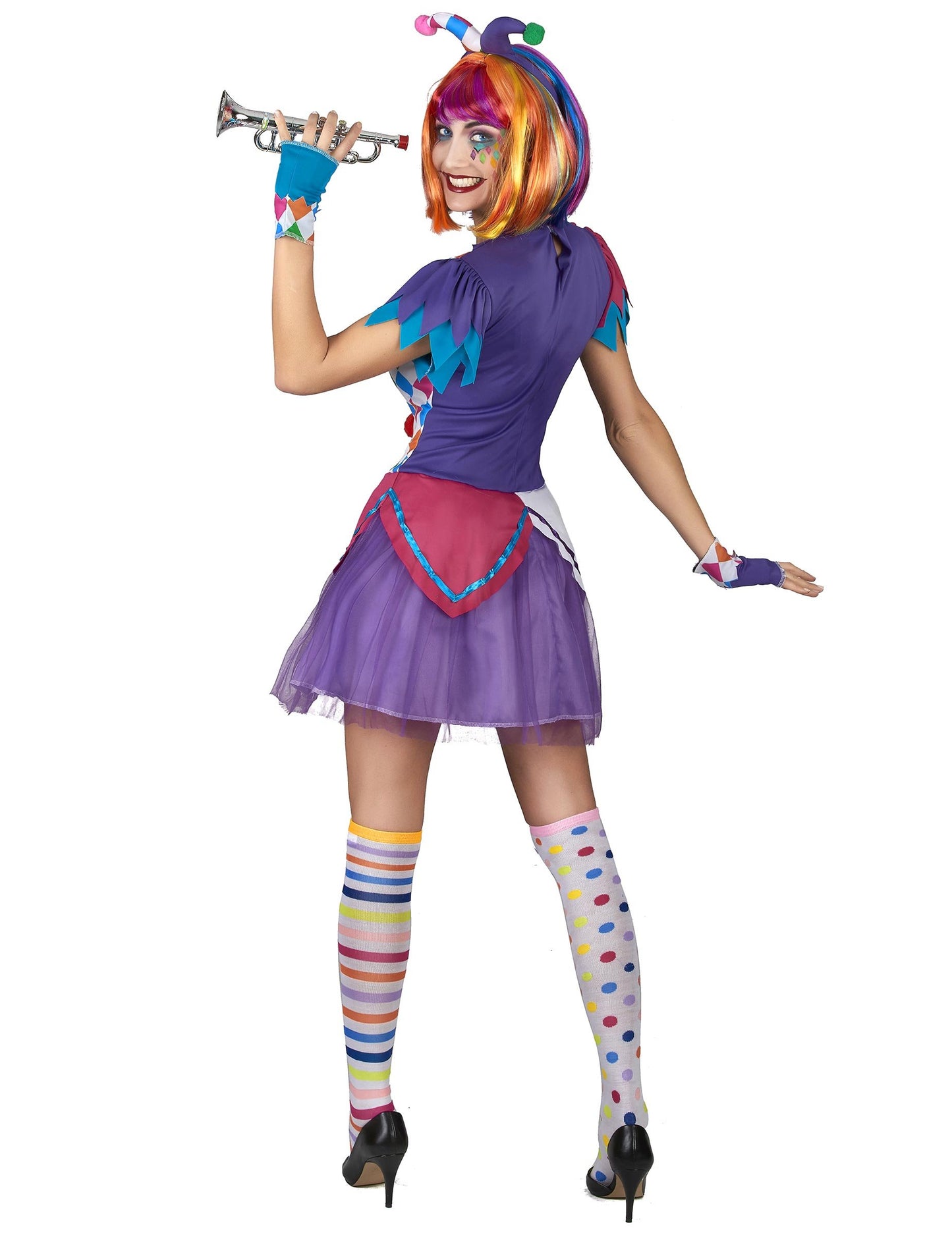 Harlequin kostim šarene pompane žene