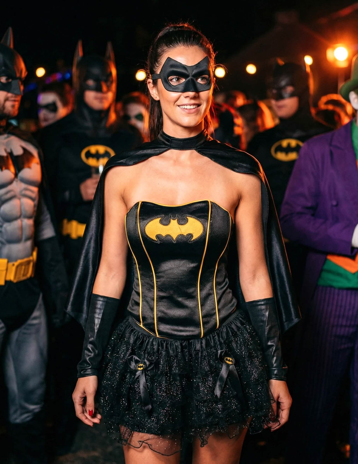 Scena okružena Batmanom za seksi kostim Batgirl™ za ženu