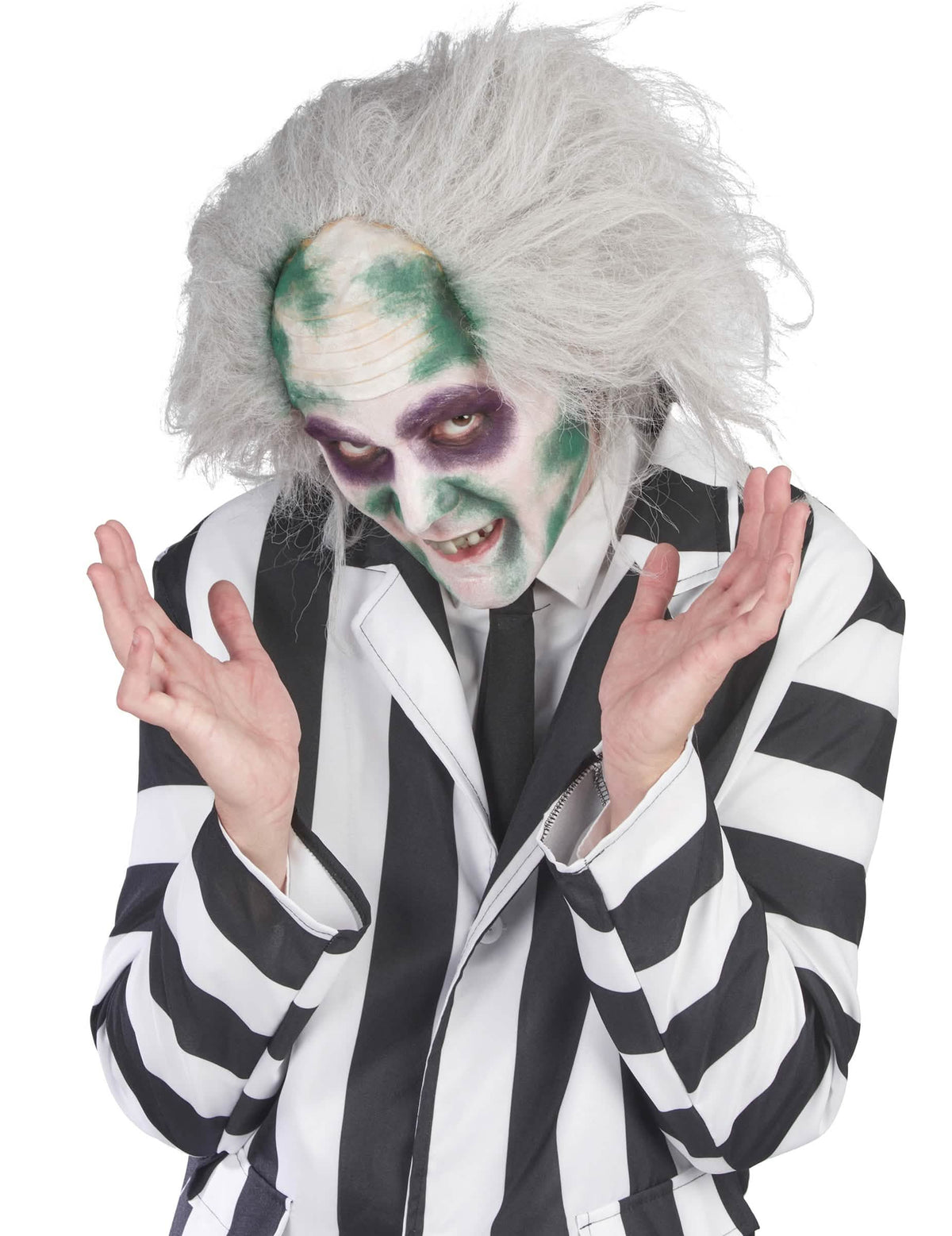Krupni plan šminke i perike kostima Beetlejuice™ za muškarca