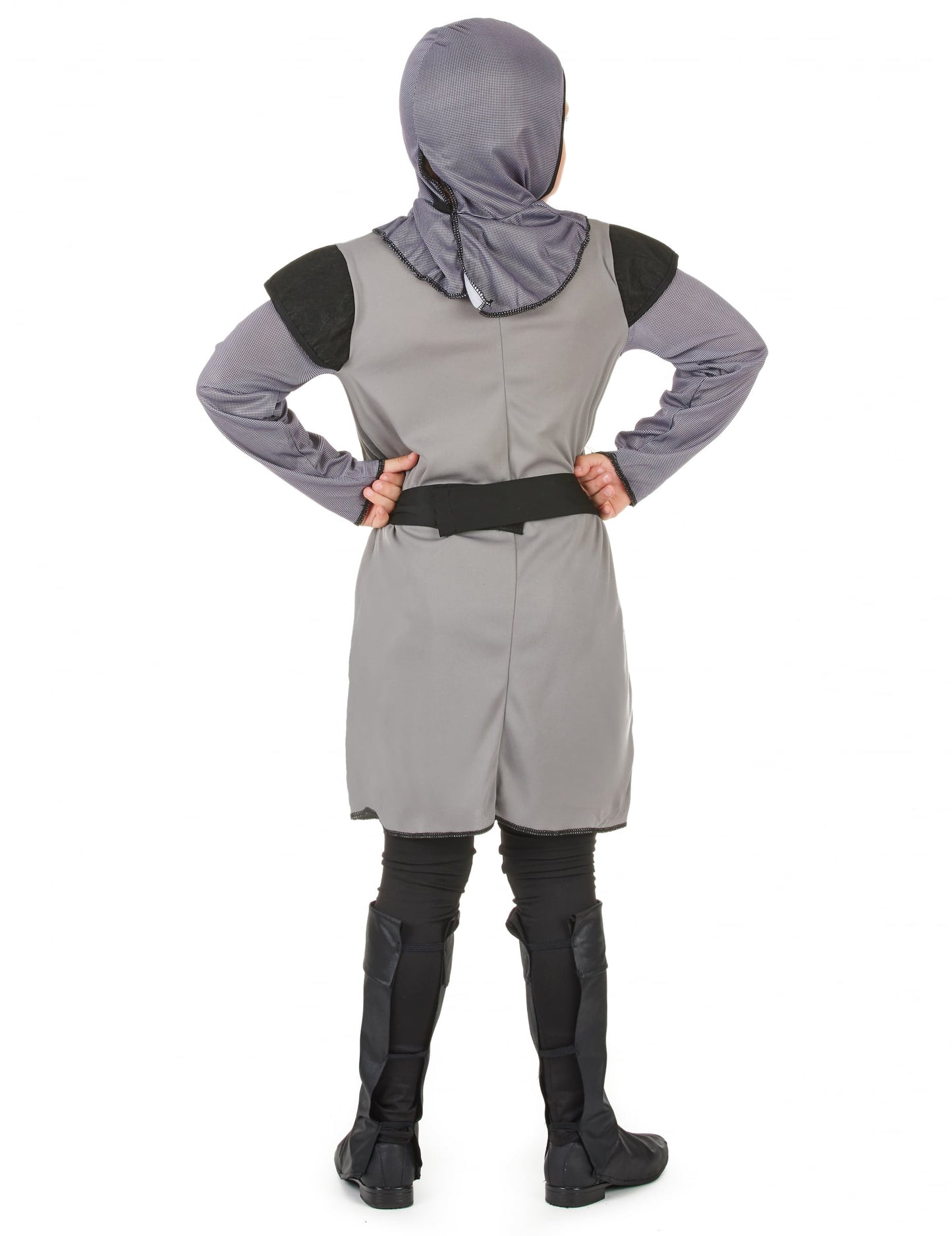 Pogled s leđa srednjovjekovnog kostima viteza za dječaka